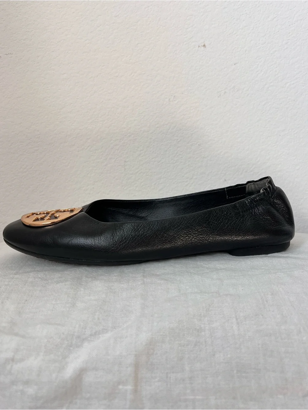 Tory Burch Claire Ballet Flats Women’s Size 9 Black Leather Slip-On Shoes
